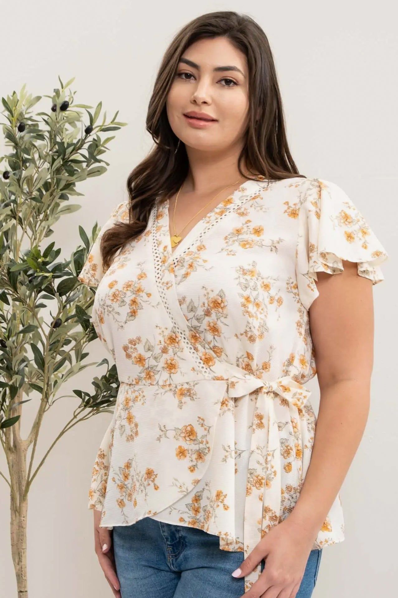 Floral Wrap Blouse (S-3X) sold by Valencia Boutique product image thumbnail 4