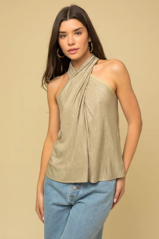 High Neck Textured Top (S-3X) sold by Valencia Boutique