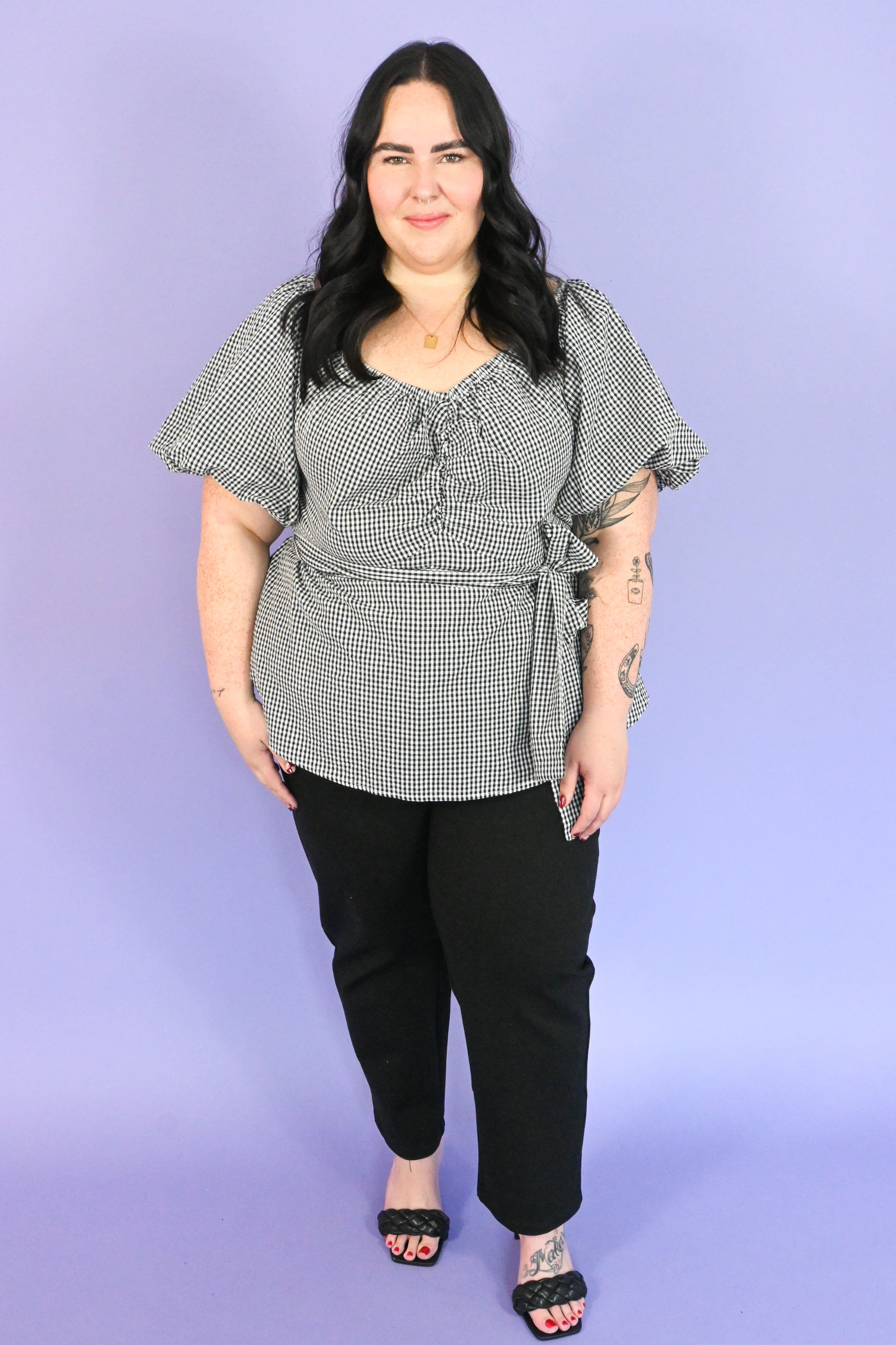 Woven Gingham Top (S-3X) sold by Valencia Boutique product image thumbnail 4