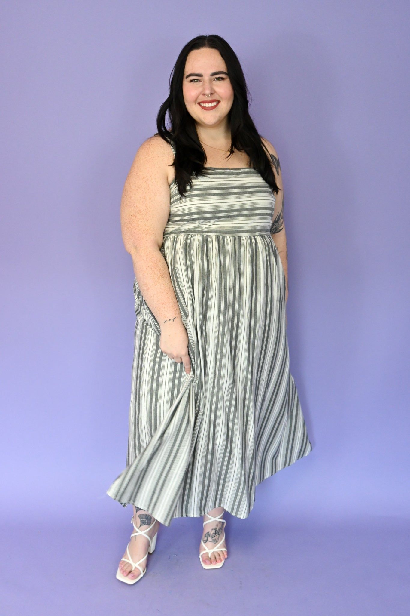 Striped Midi Dress (S-3X) sold by Valencia Boutique product image thumbnail 4