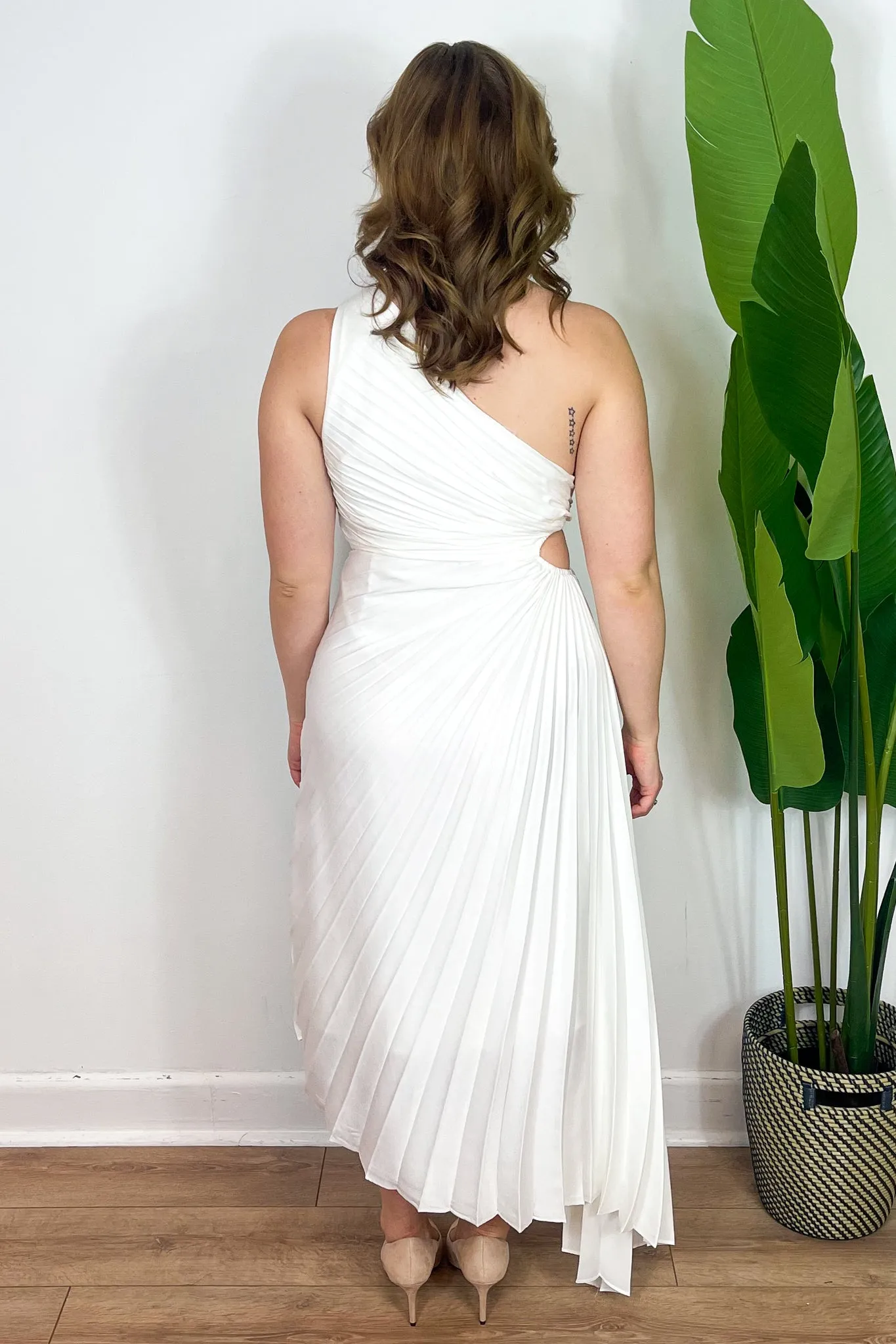 One Shoulder Pleated Dress sold by Valencia Boutique product image thumbnail 2