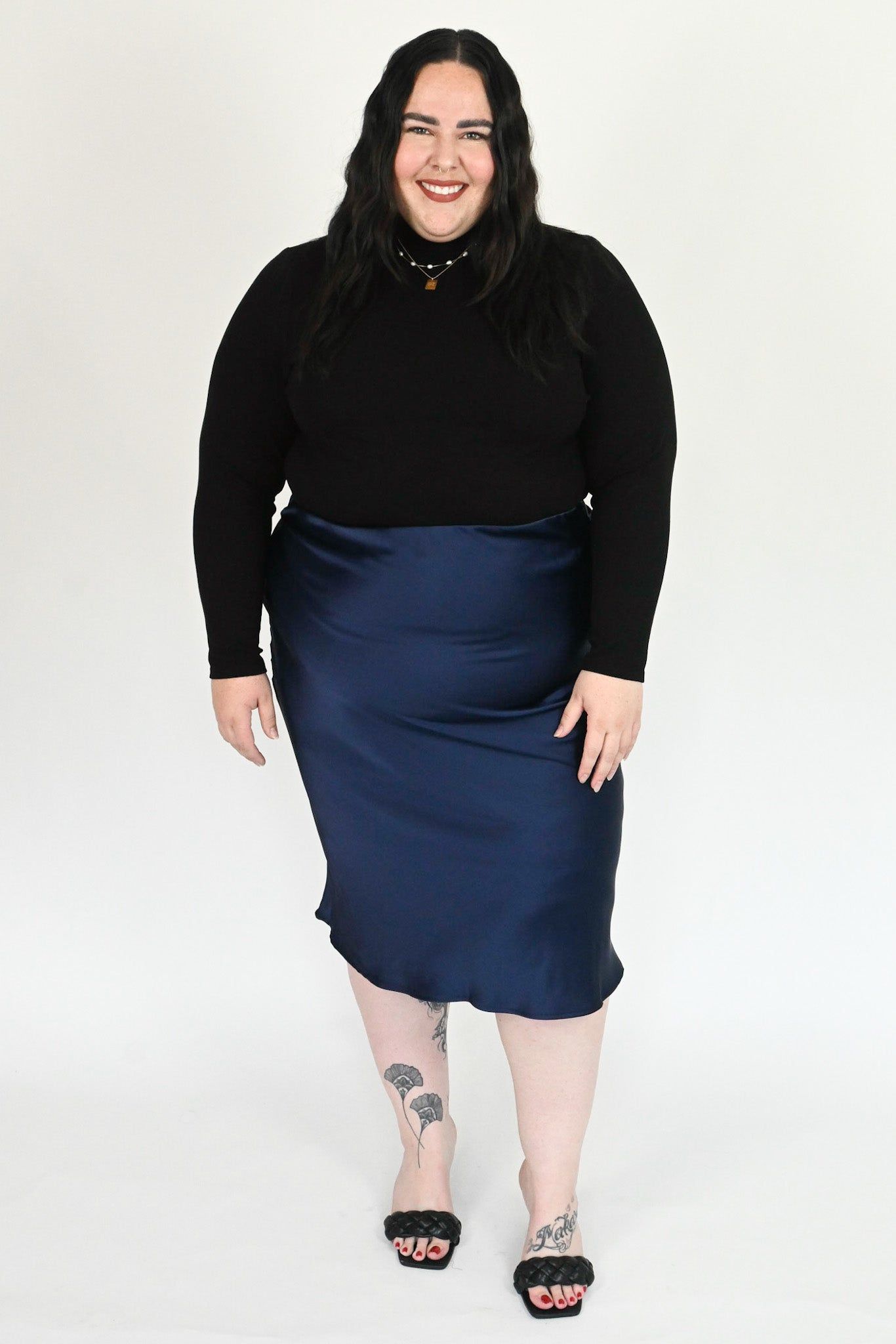 Satin Slip Skirt (S-3X) sold by Valencia Boutique product image thumbnail 3