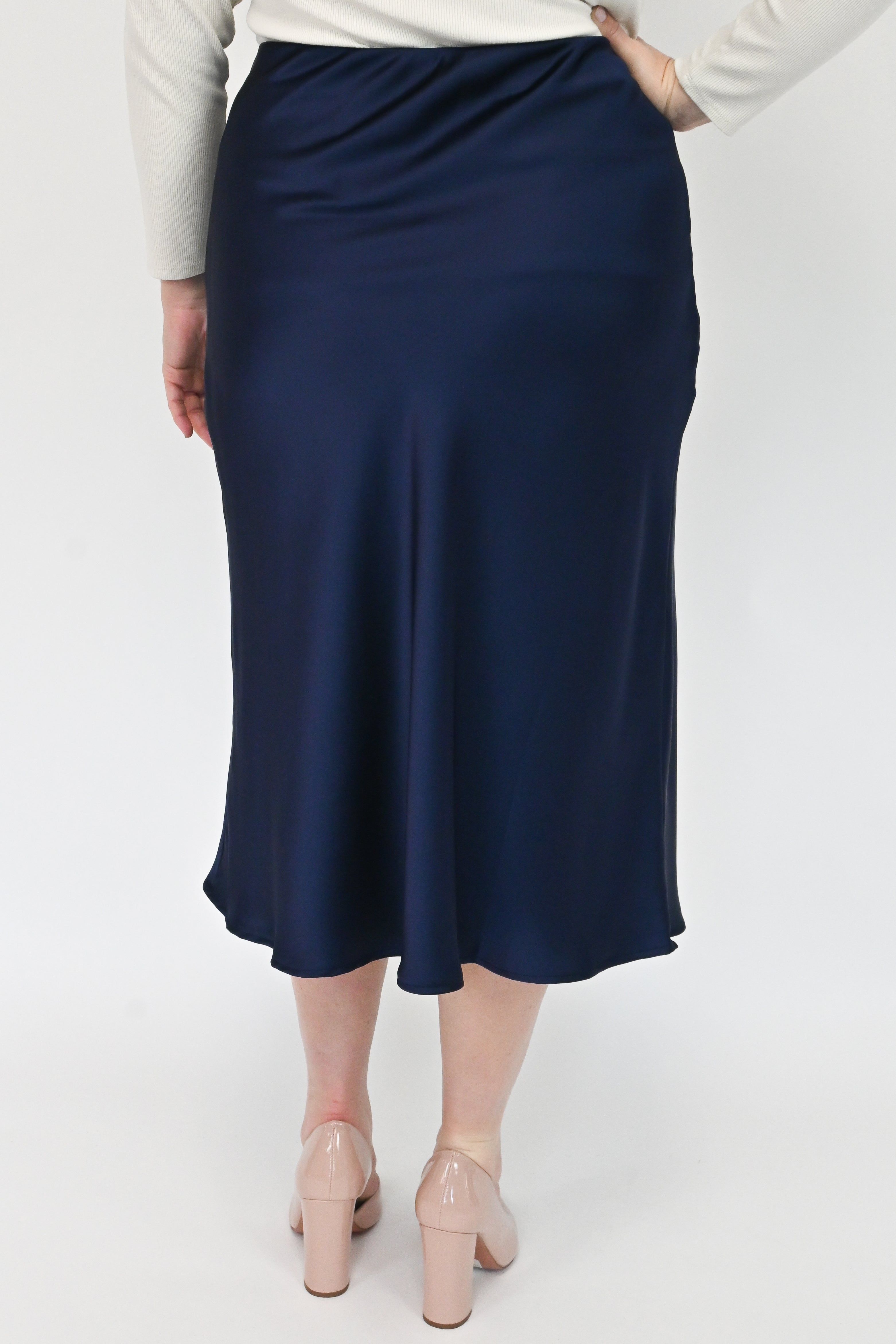 Satin Slip Skirt (S-3X) sold by Valencia Boutique