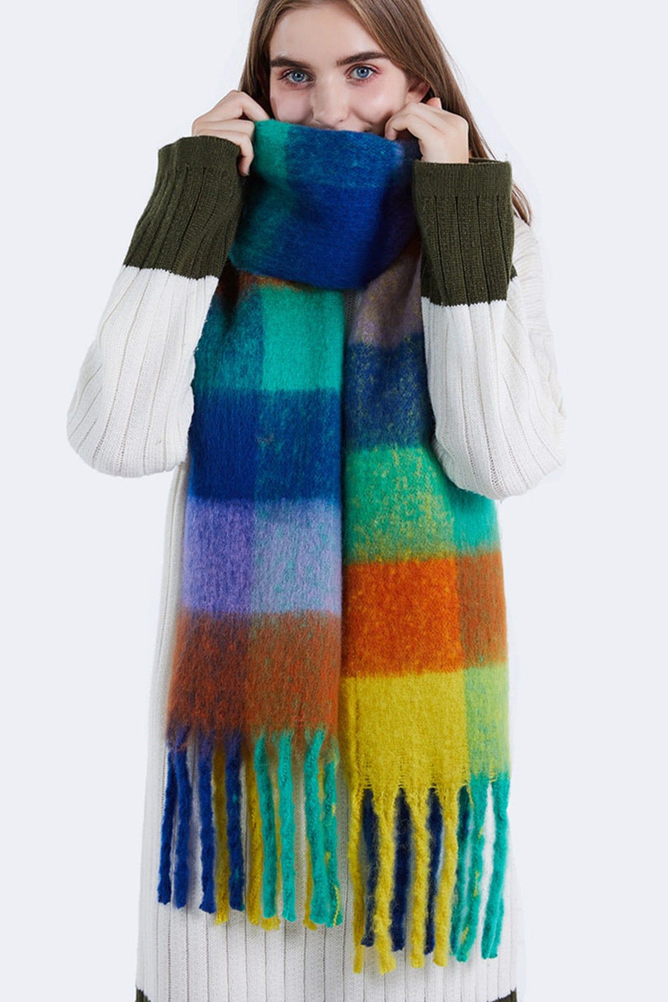 Oversized Checkered Scarf sold by Valencia Boutique