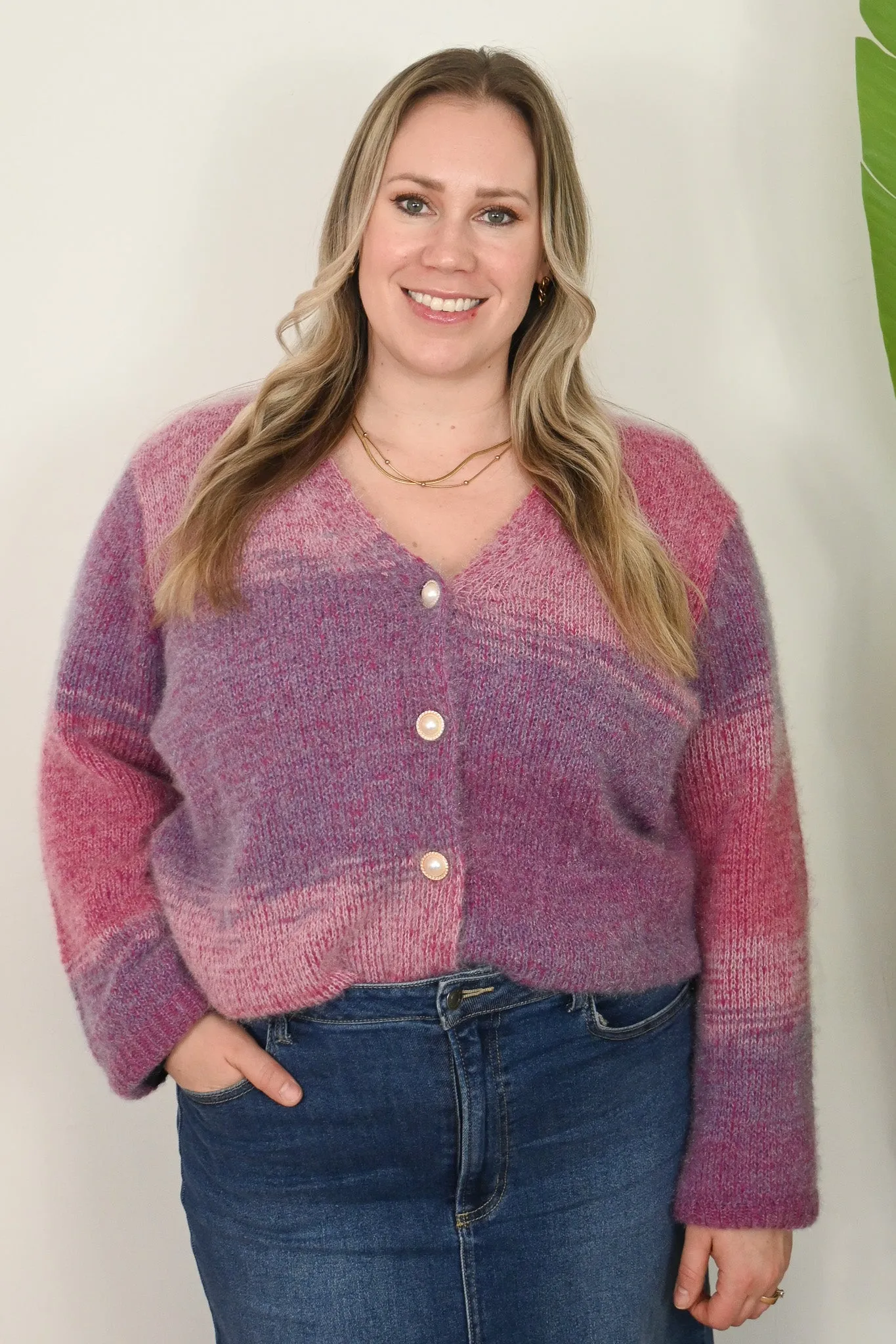 CURVE Pearl Button Cardigan sold by Valencia Boutique product image thumbnail 3