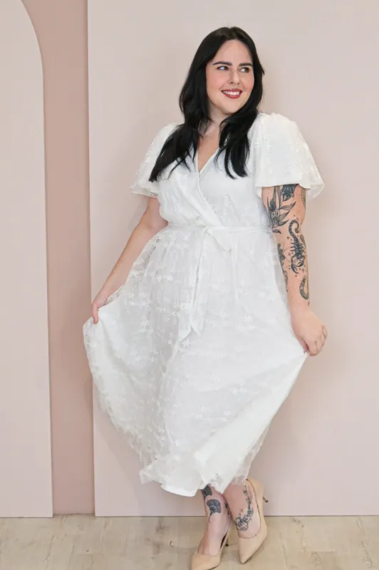 CURVE Embroidered Wrap Dress sold by Valencia Boutique
