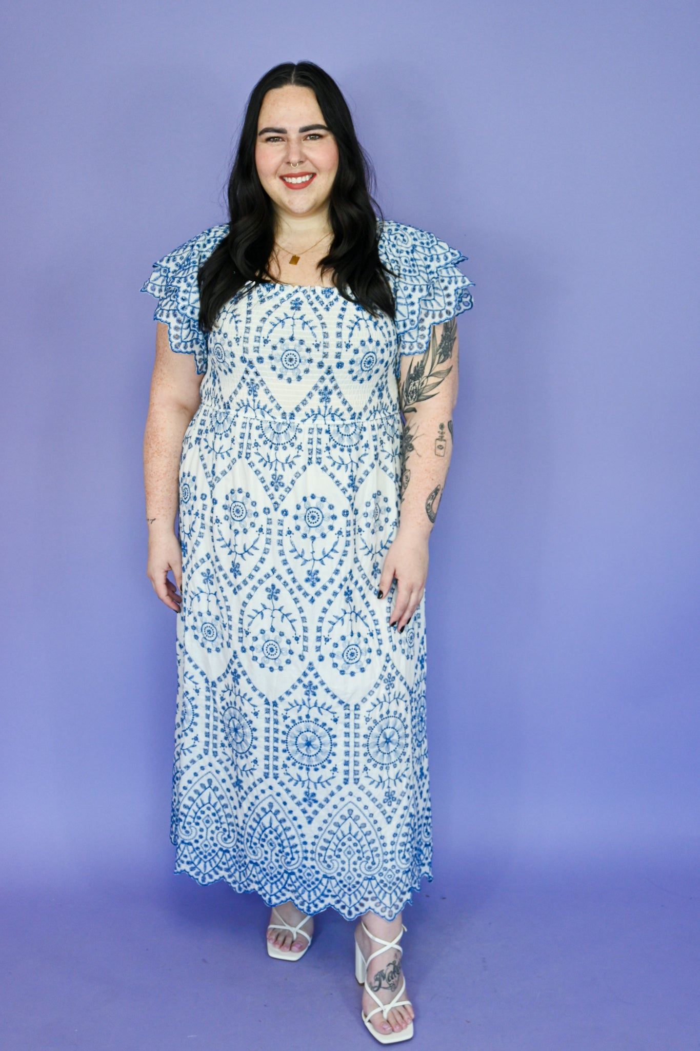 Embroidered Midi Dress (S-3X) sold by Valencia Boutique product image thumbnail 5