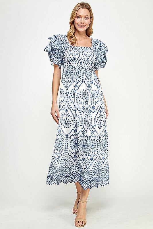 Embroidered Midi Dress (S-3X) sold by Valencia Boutique product image thumbnail 9