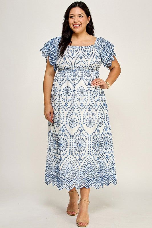 Embroidered Midi Dress (S-3X) sold by Valencia Boutique product image thumbnail 6