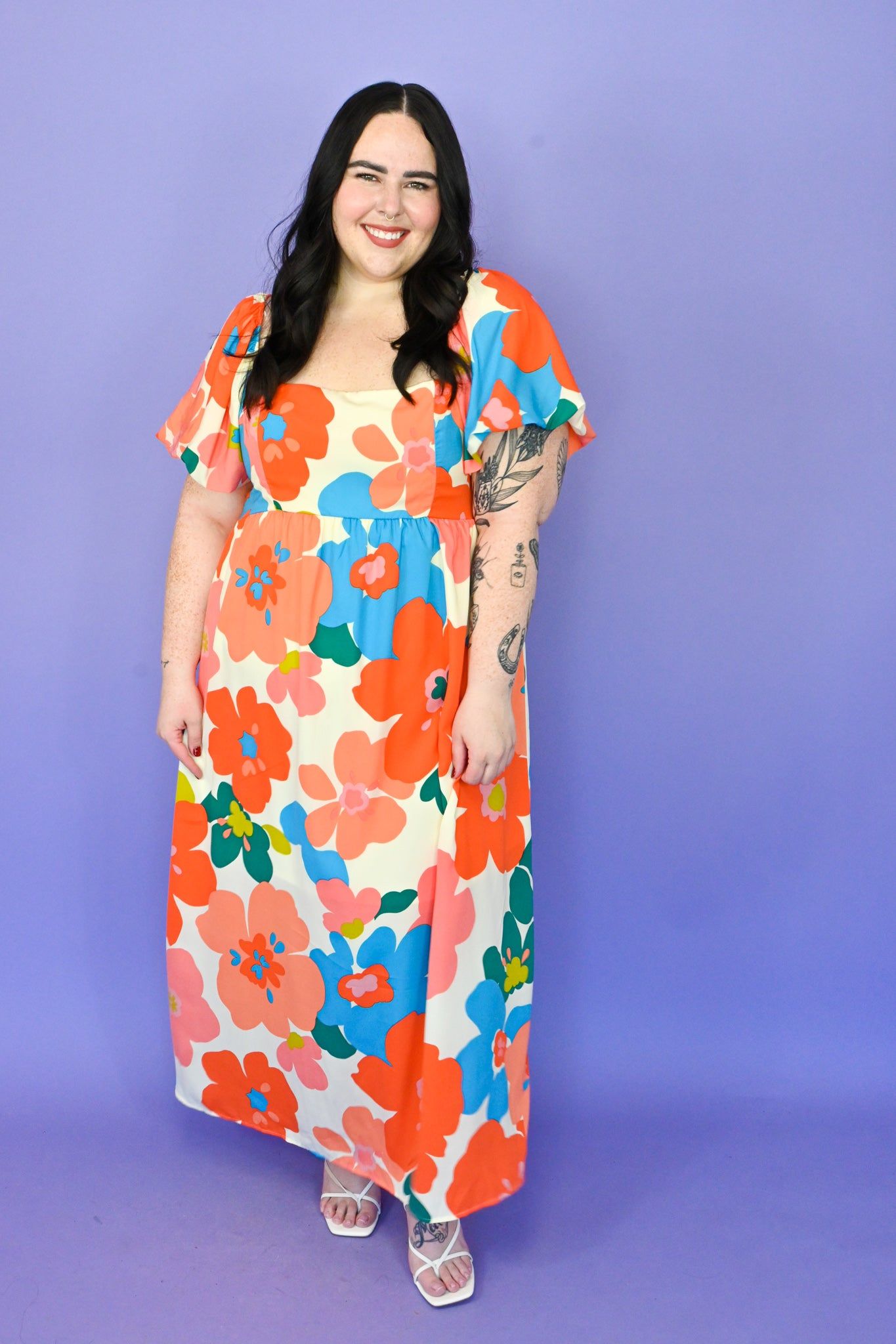 Floral Maxi Dress (S-3X) sold by Valencia Boutique