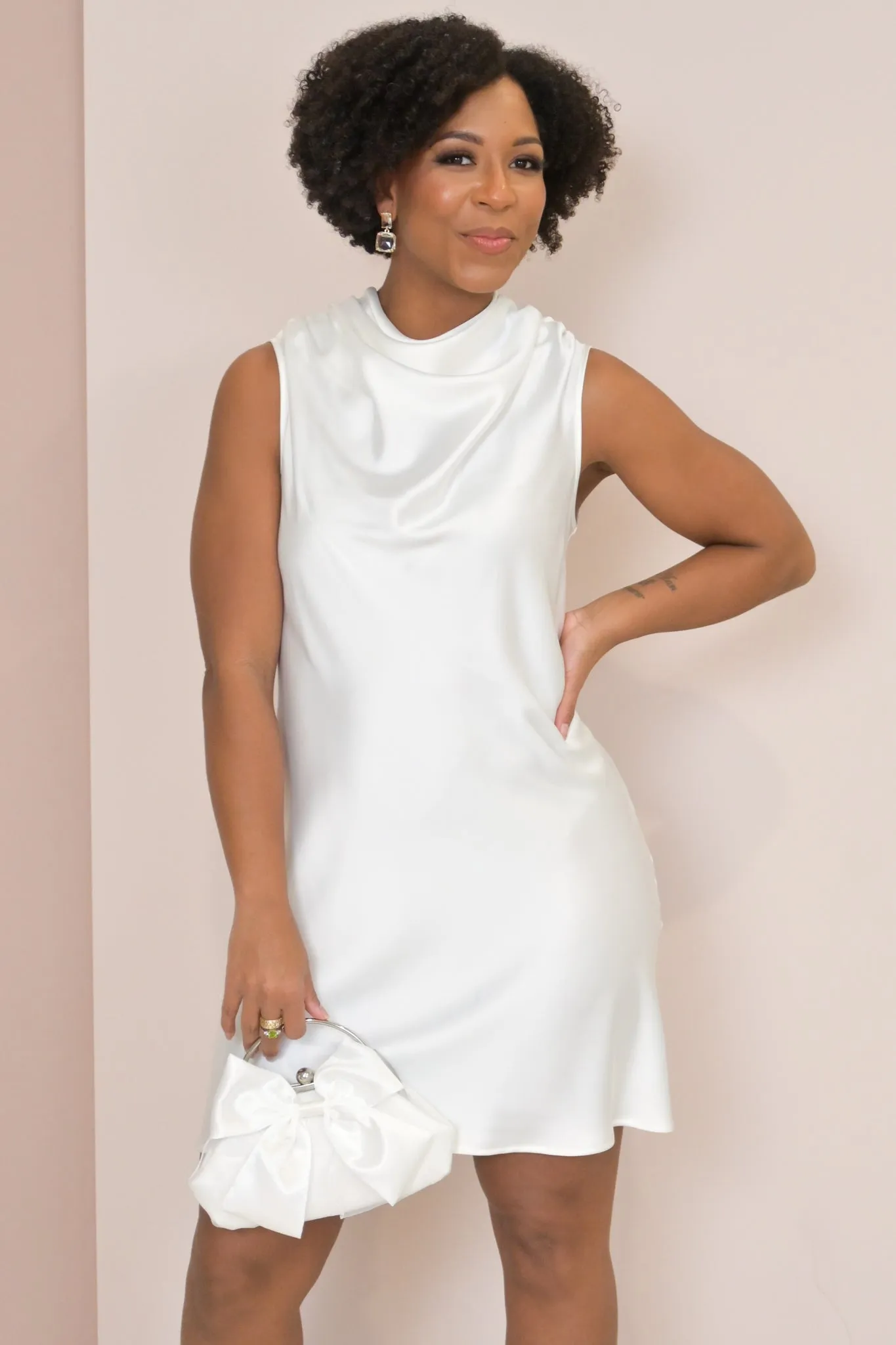 Cowl Neck Mini Dress (S-3X) sold by Valencia Boutique product image thumbnail 4