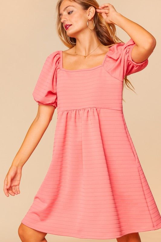 Puff Sleeve Babydoll Dress (S-3X) sold by Valencia Boutique product image thumbnail 5