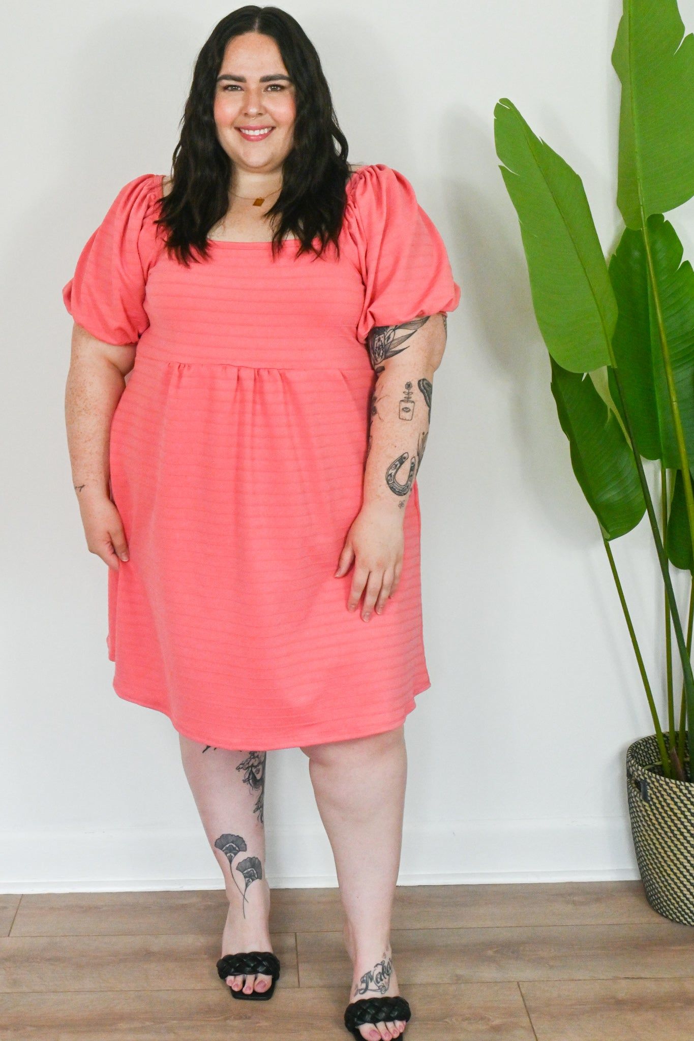 Puff Sleeve Babydoll Dress (S-3X) sold by Valencia Boutique product image thumbnail 7