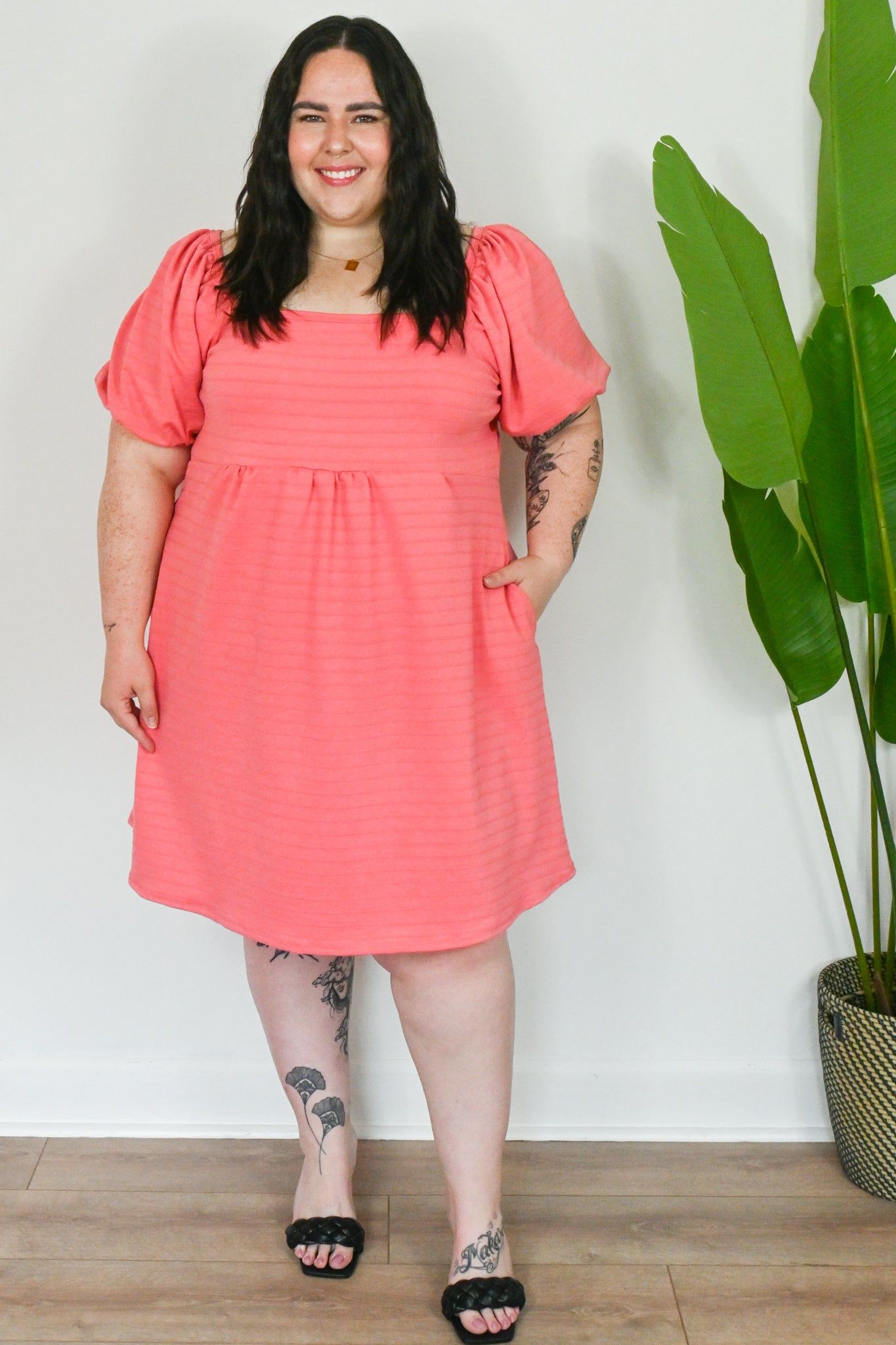 Puff Sleeve Babydoll Dress (S-3X) sold by Valencia Boutique