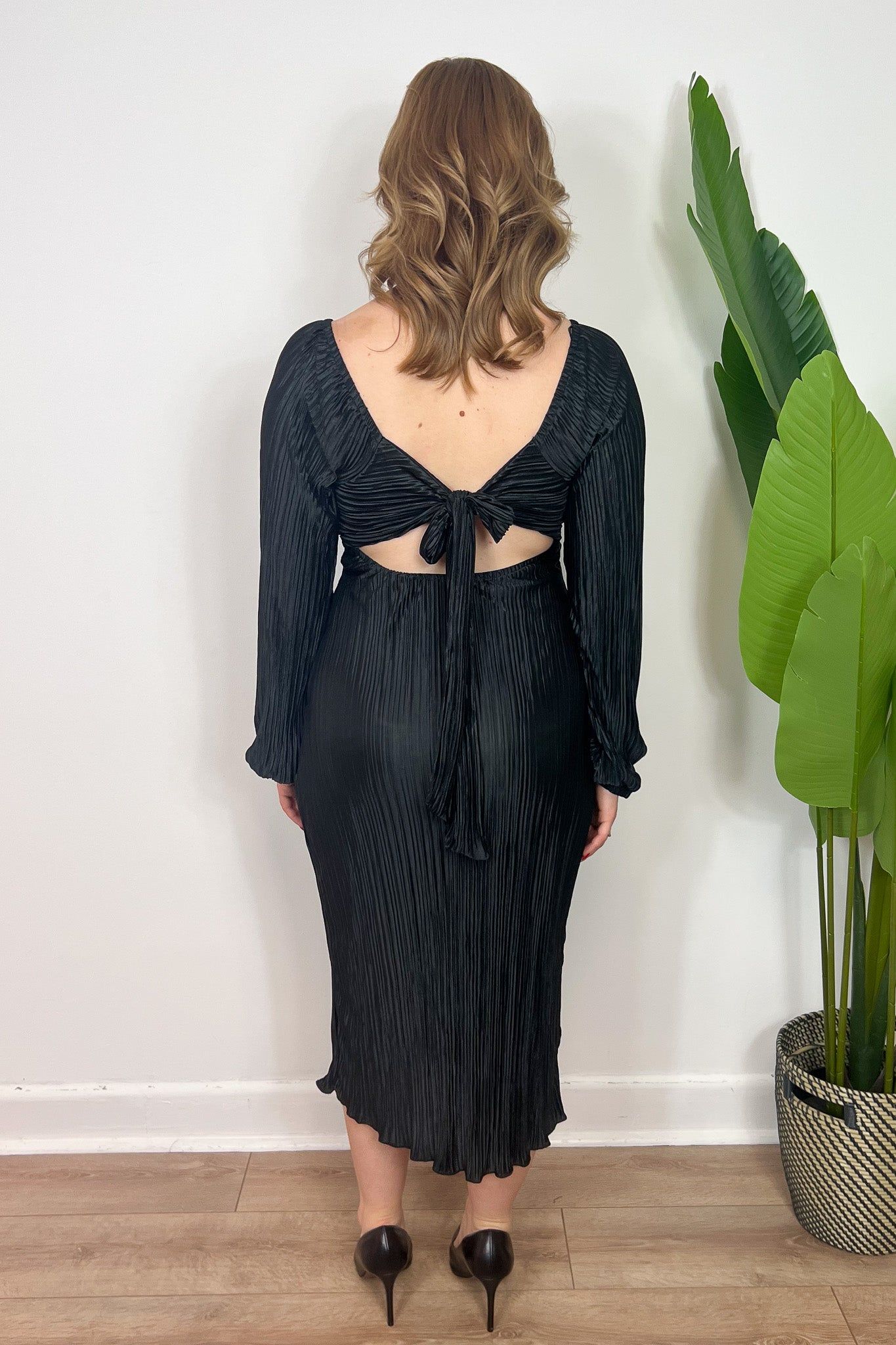 Pleated Knot Front Midi sold by Valencia Boutique product image thumbnail 3