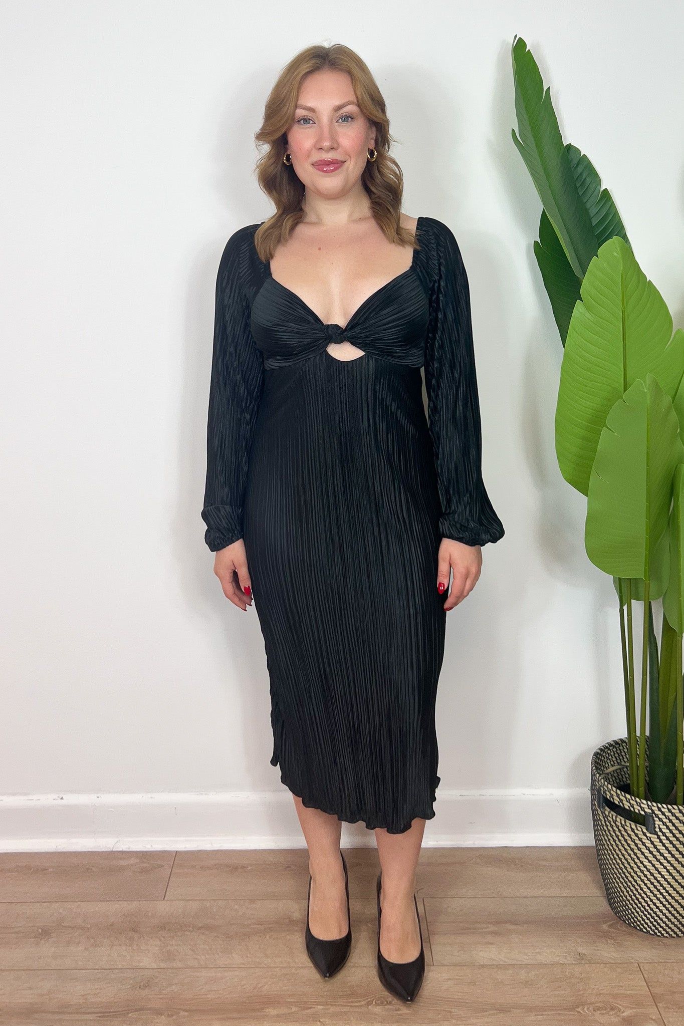 Pleated Knot Front Midi sold by Valencia Boutique product image thumbnail 2