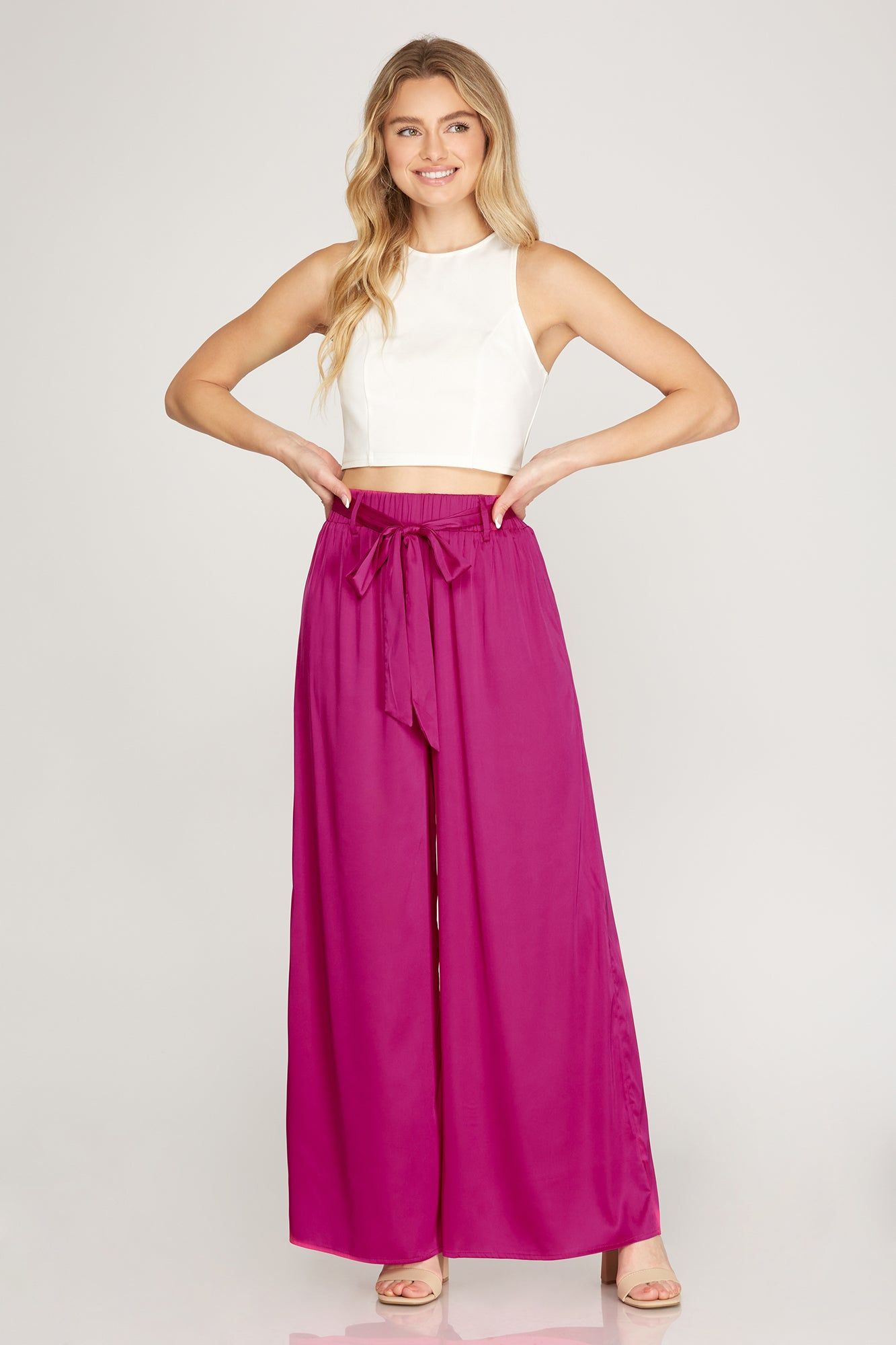 Satin Wide Leg Pant sold by Valencia Boutique