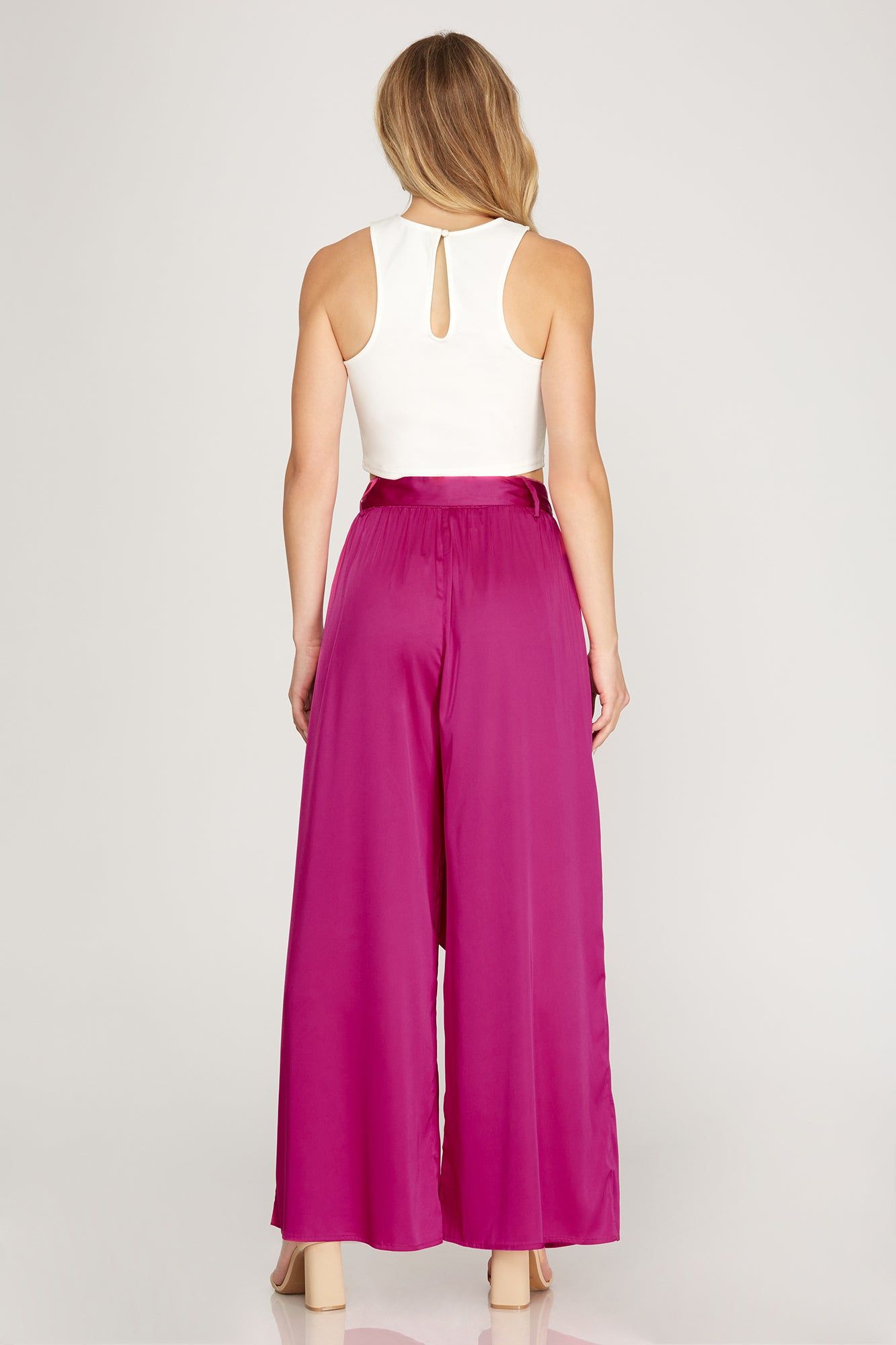 Satin Wide Leg Pant sold by Valencia Boutique product image thumbnail 5