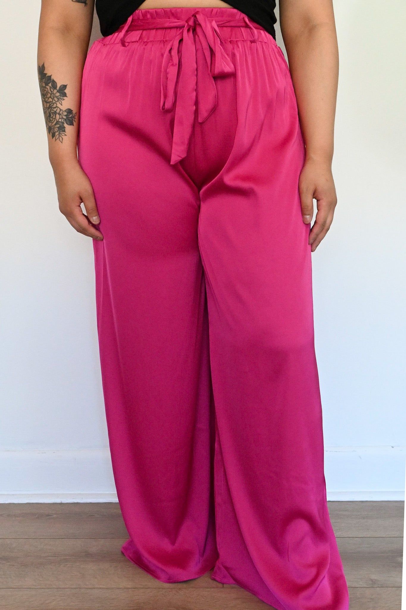 Satin Wide Leg Pant sold by Valencia Boutique product image thumbnail 3