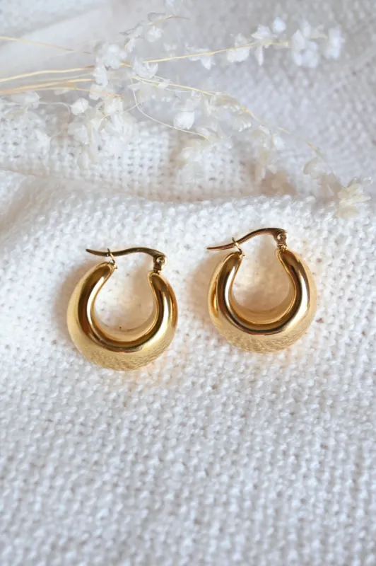 Chunky Hollow Hoops sold by Valencia Boutique