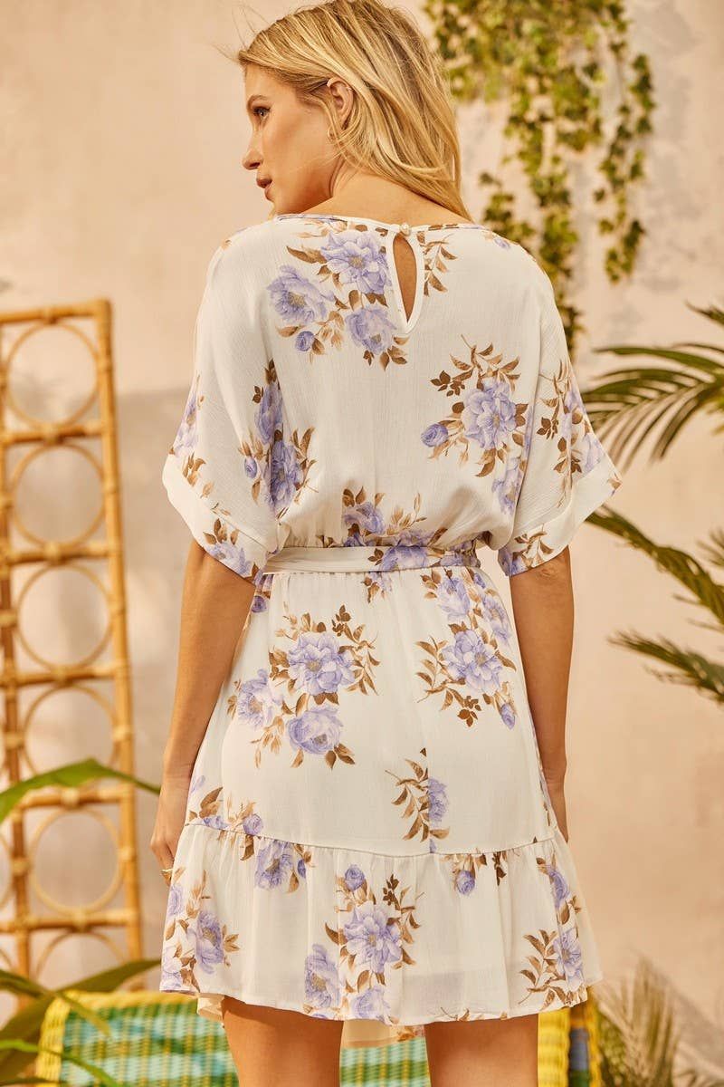 Lavender Print Dress sold by Valencia Boutique product image thumbnail 2