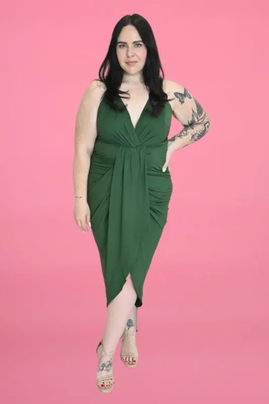 CURVE Ruched Bodycon Midi Dress sold by Valencia Boutique