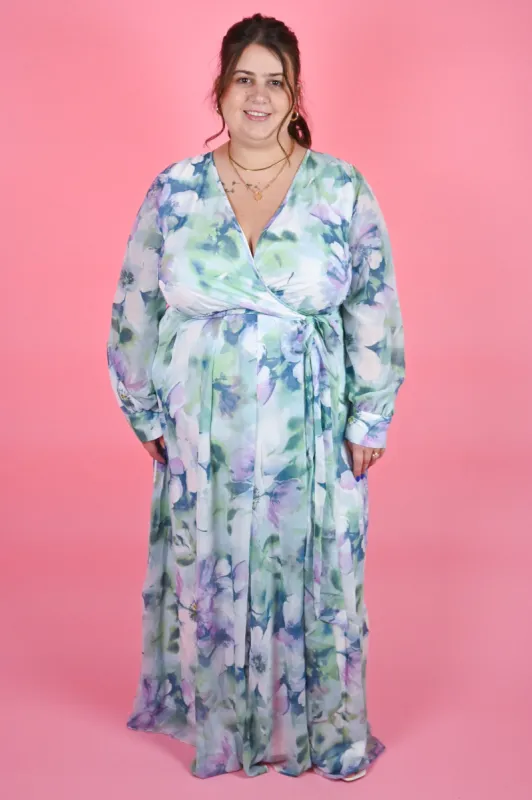 CURVE Floral Wrap Dress sold by Valencia Boutique