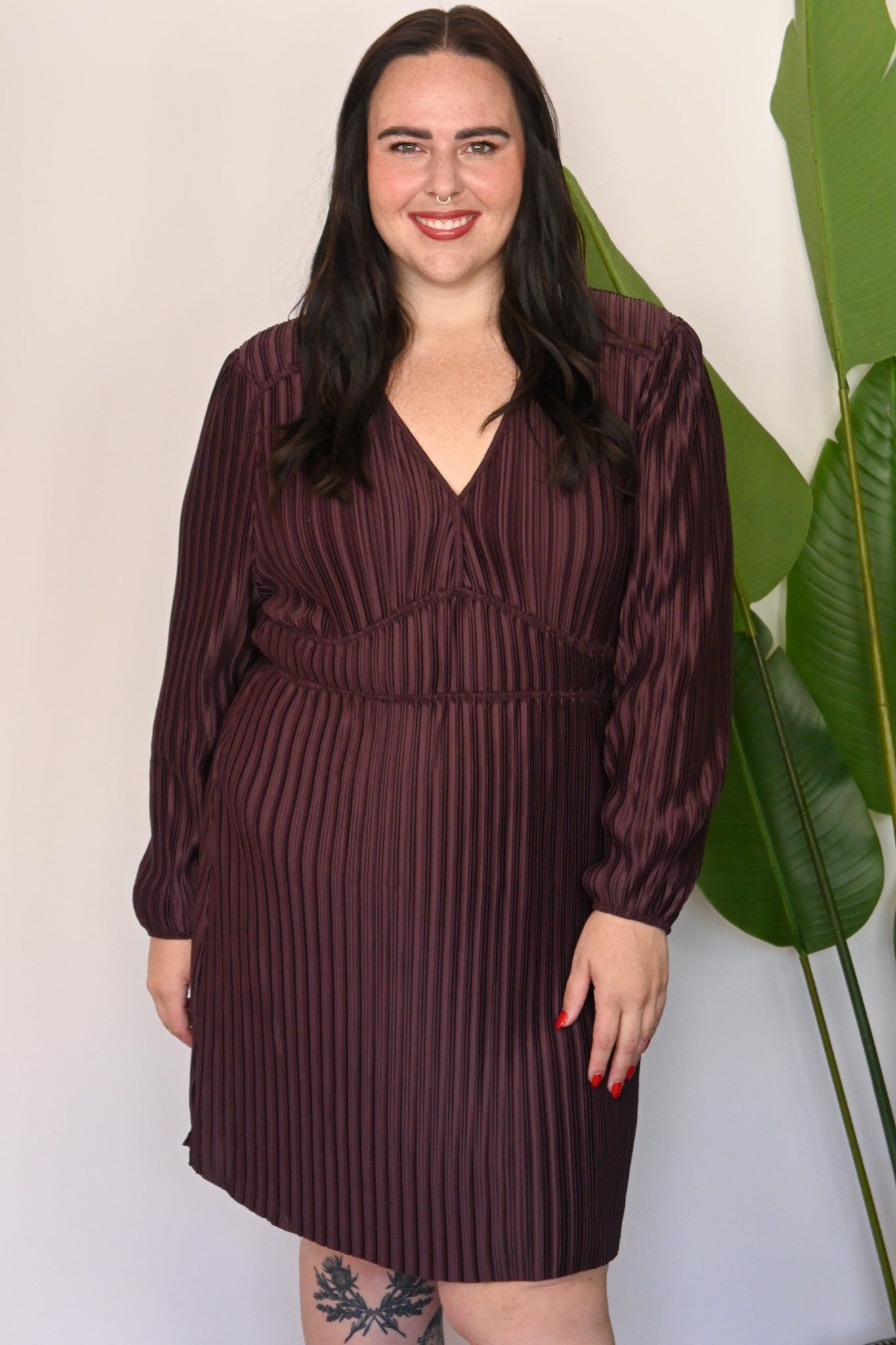 CURVE Pleated Mini Dress sold by Valencia Boutique product image thumbnail 4