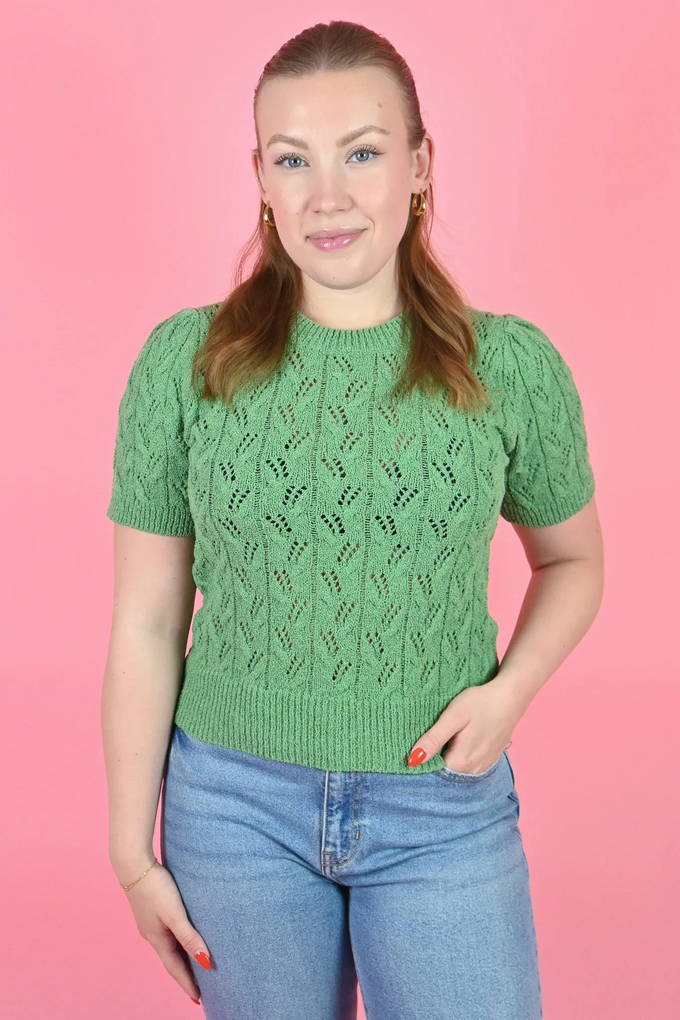 Pointelle Knit Top sold by Valencia Boutique