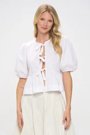 Tie Front Blouse (S-3X) sold by Valencia Boutique product image thumbnail 4