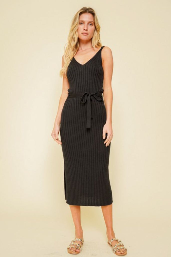 Ribbed Belted Midi Dress sold by Valencia Boutique