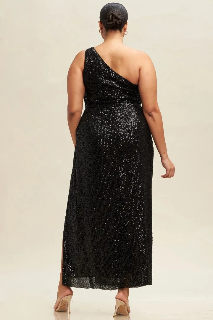 One Shoulder Sequin Dress (S-2X) sold by Valencia Boutique product image thumbnail 2