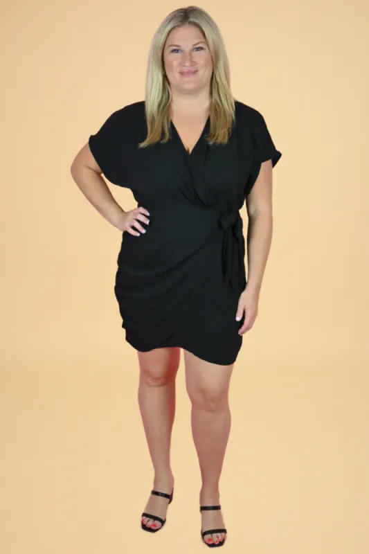 Wrap Mini Dress (S-2X) sold by Valencia Boutique