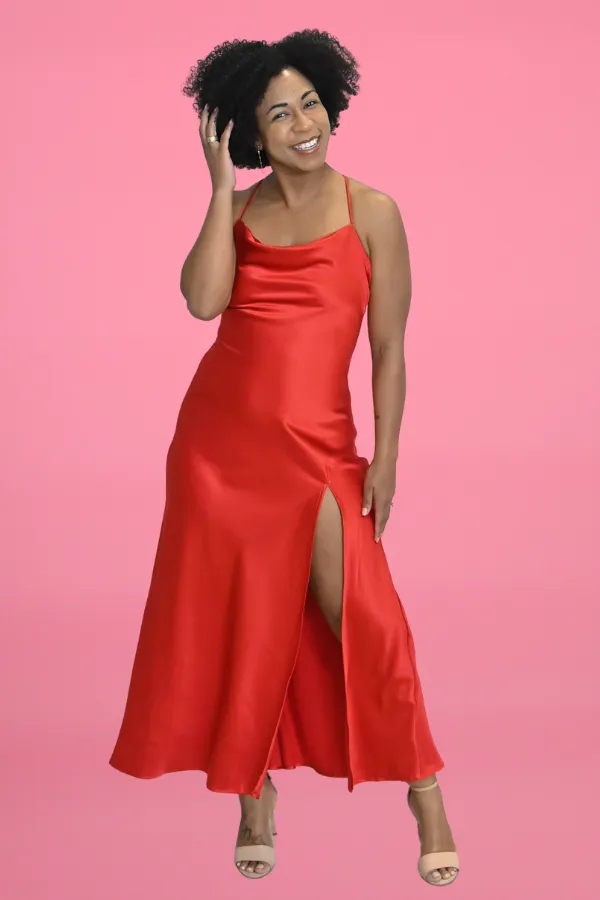 Cowl Neck Slip dress sold by Valencia Boutique