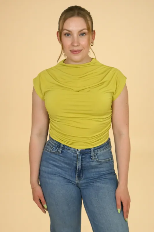 Ruched Cap Sleeve Top (S-3X) sold by Valencia Boutique