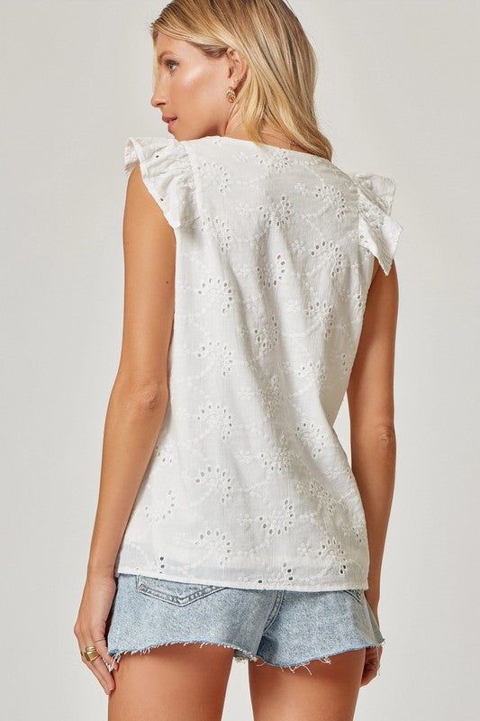 Eyelet Tank (S-3X) sold by Valencia Boutique product image thumbnail 4