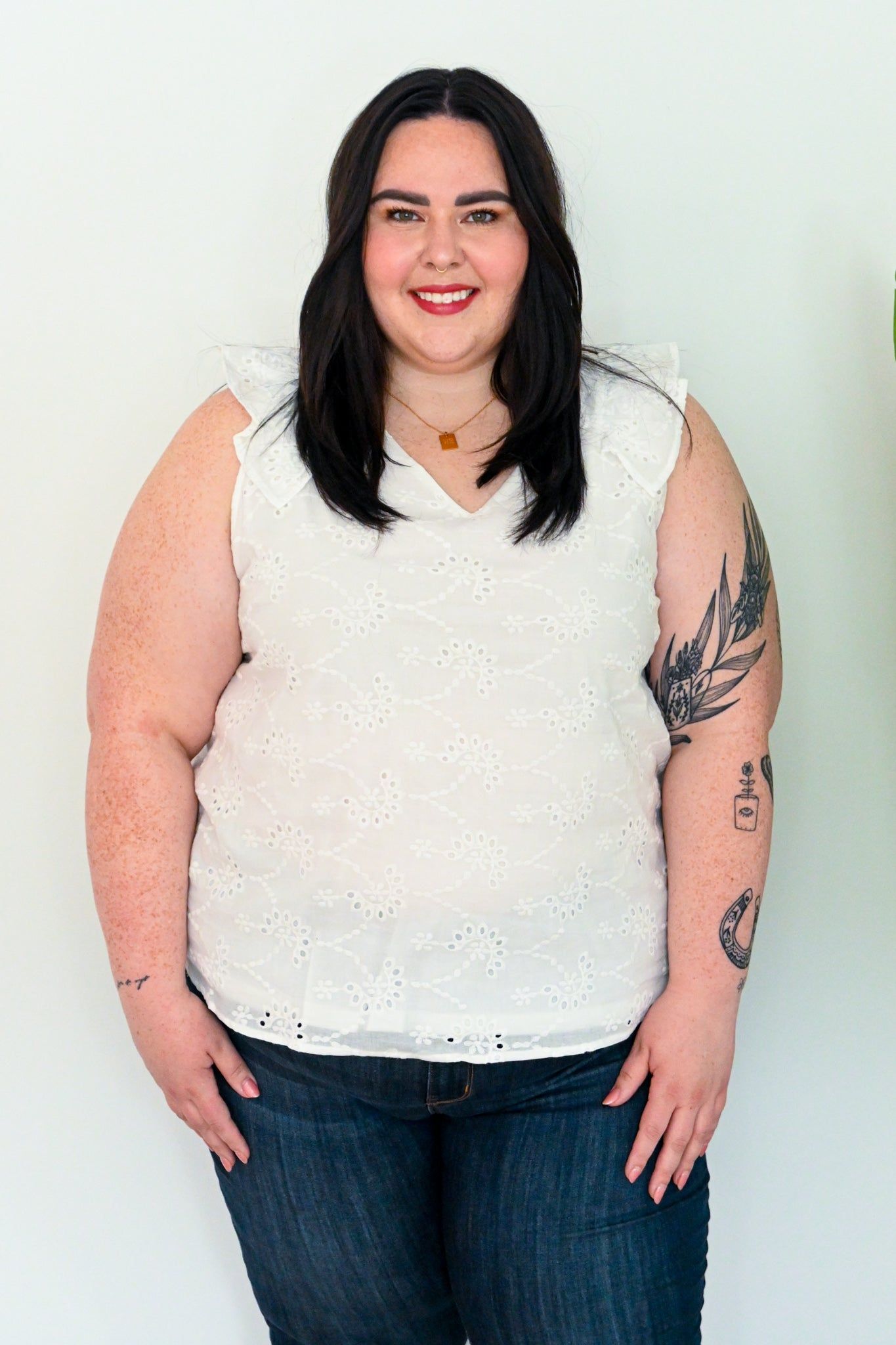 Eyelet Tank (S-3X) sold by Valencia Boutique product image thumbnail 5