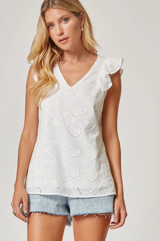 Eyelet Tank (S-3X) sold by Valencia Boutique product image thumbnail 2
