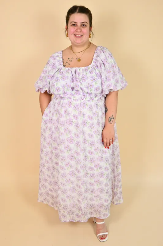 CURVE Lavender Floral Maxi Dress sold by Valencia Boutique