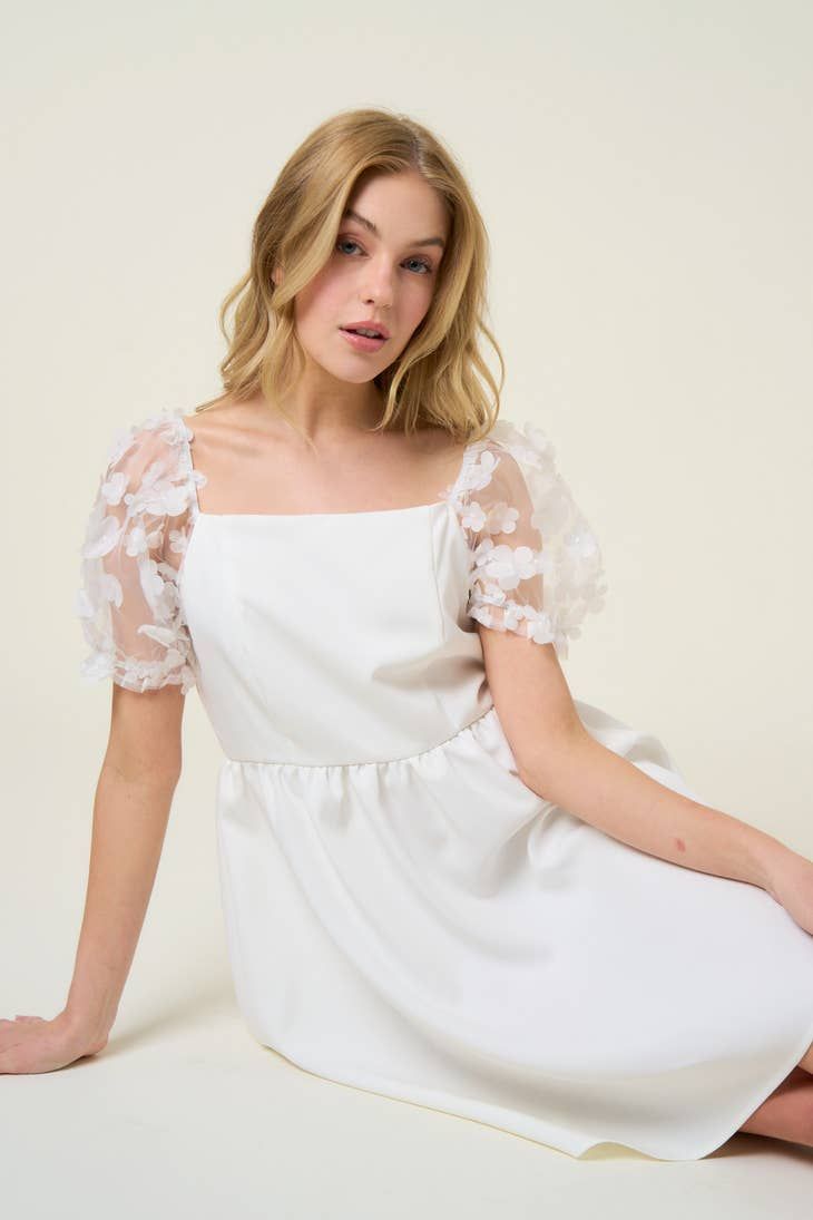 Floral Applique Mini Dress (S-3X) sold by Valencia Boutique product image thumbnail 5