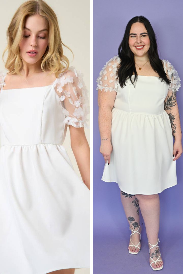 Floral Applique Mini Dress (S-3X) sold by Valencia Boutique product image thumbnail 2