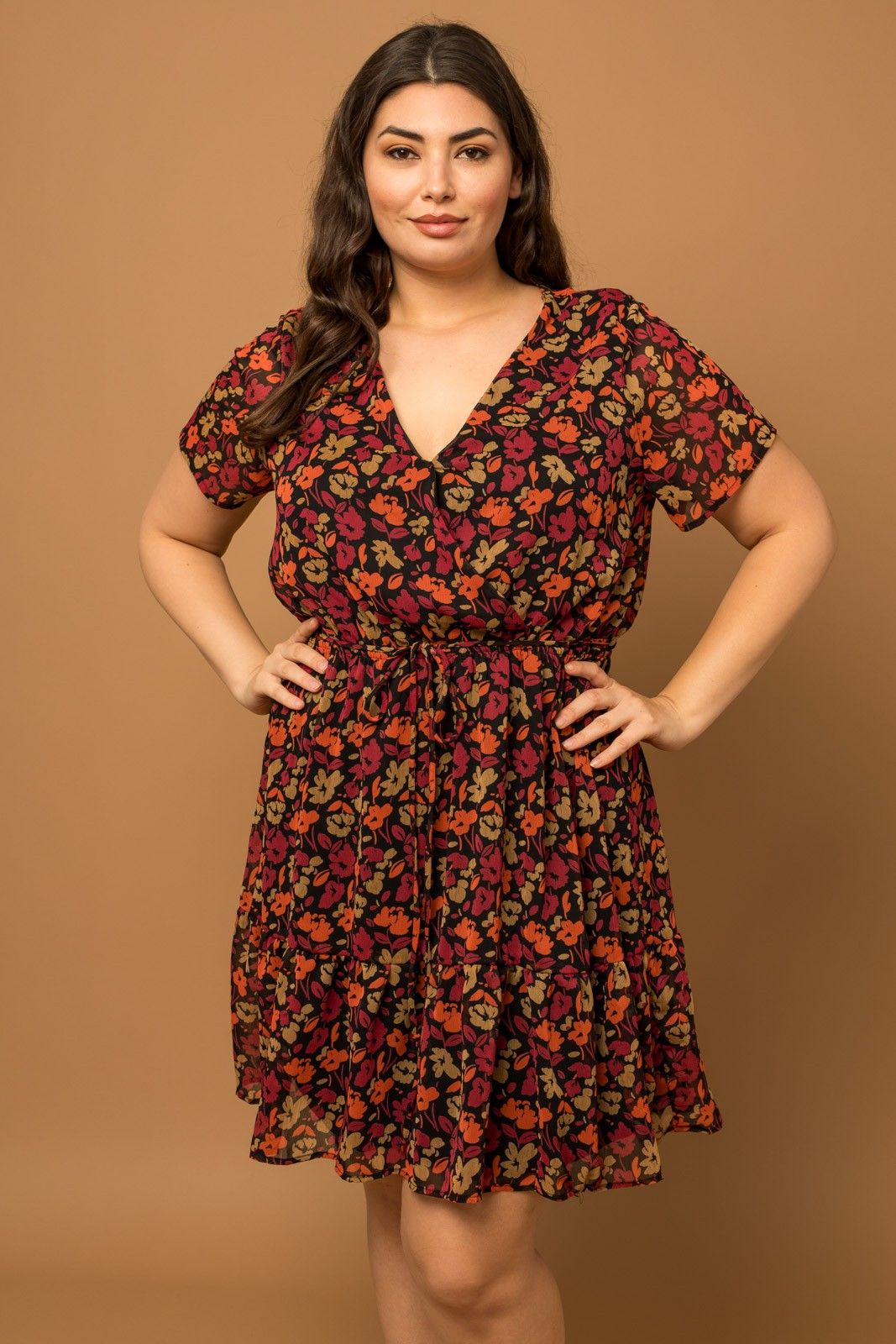 CURVE Floral Wrap Dress sold by Valencia Boutique product image thumbnail 3
