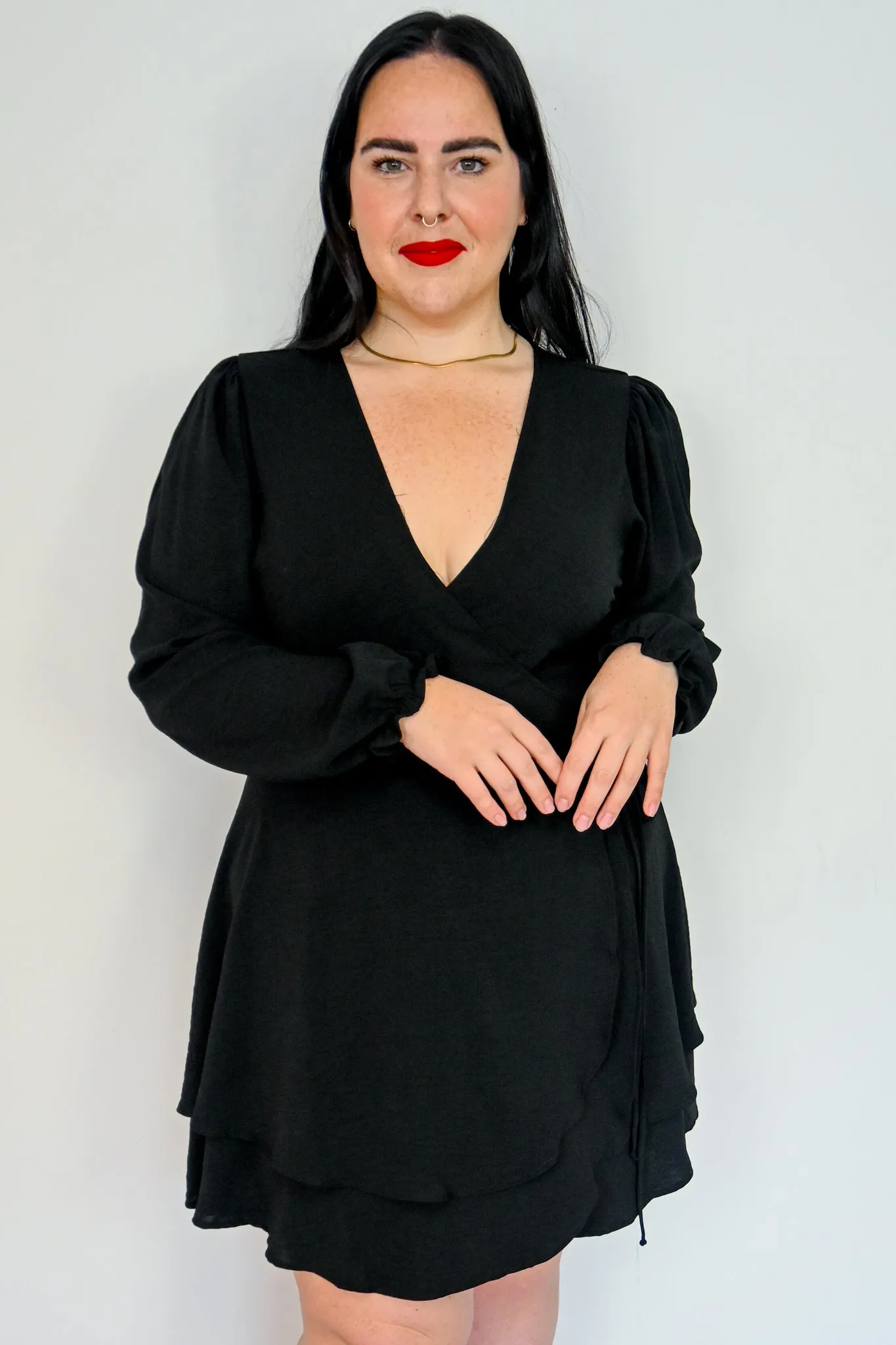 Long Sleeve Wrap Dress (S-3X) sold by Valencia Boutique product image thumbnail 4