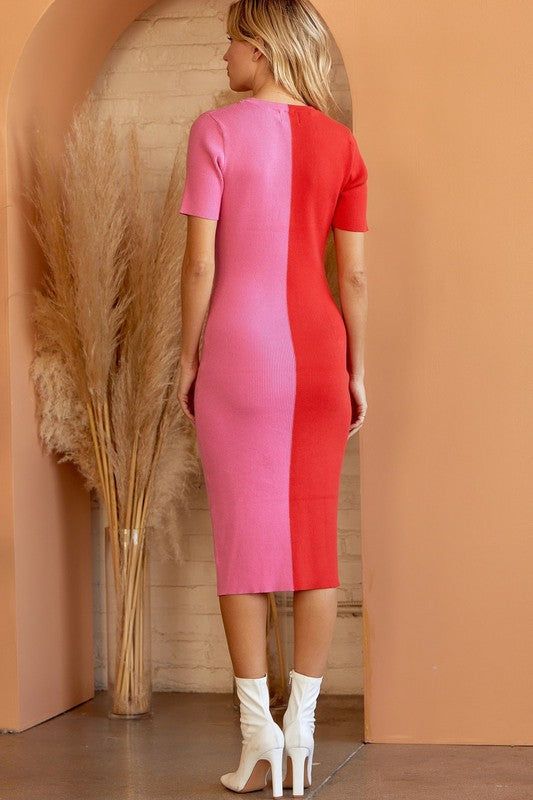 Colorblock Midi Dress (S-3X) sold by Valencia Boutique product image thumbnail 4
