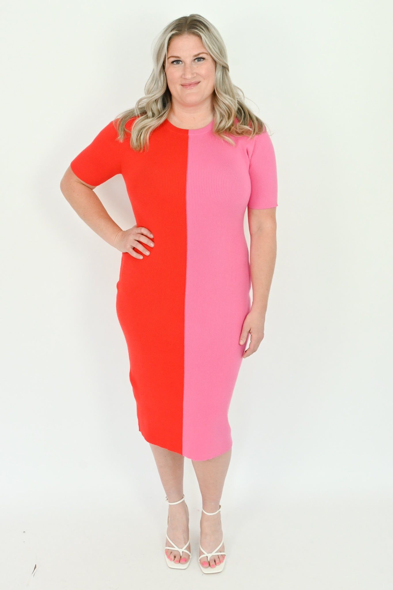 Colorblock Midi Dress (S-3X) sold by Valencia Boutique product image thumbnail 5