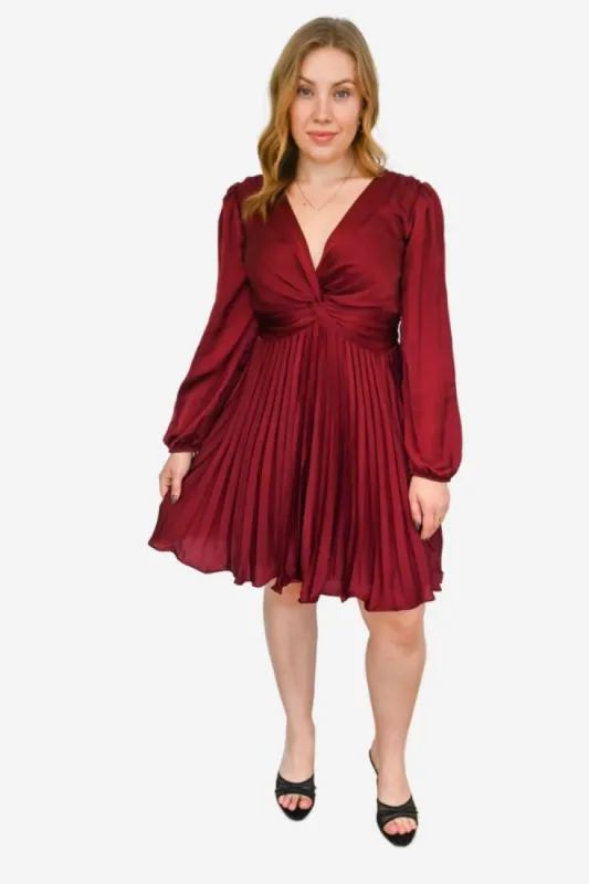 Leila Pleated Mini Dress sold by Valencia Boutique