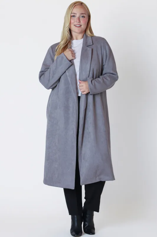 CURVE Faux Suede Open Jacket sold by Valencia Boutique