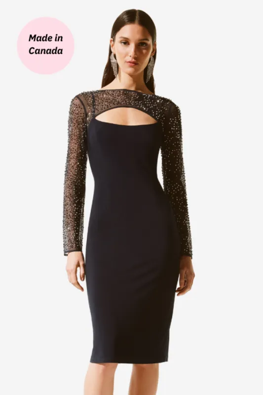 Embellished Silky Knit Dress (6-20) sold by Valencia Boutique