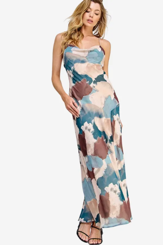 Cowl Neck Printed Maxi Dress sold by Valencia Boutique