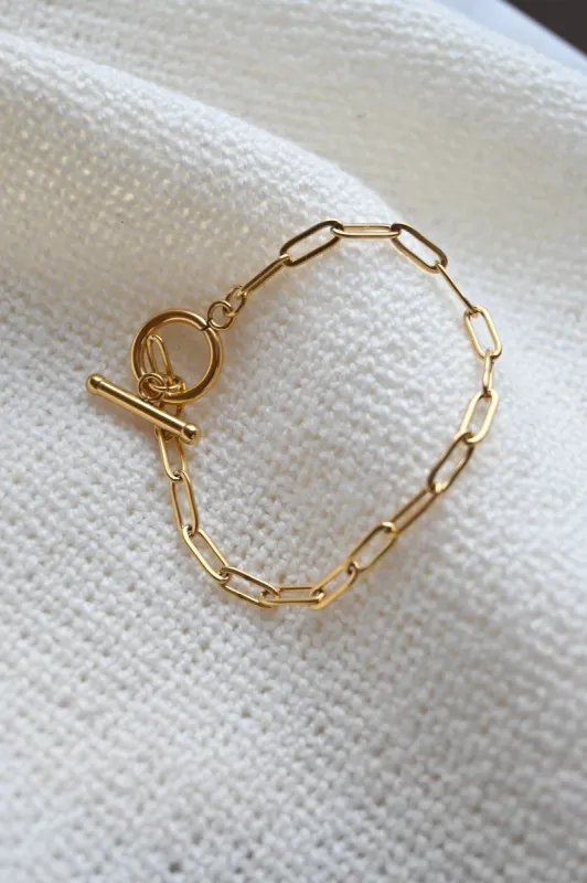 Paperclip Toggle Bracelet sold by Valencia Boutique
